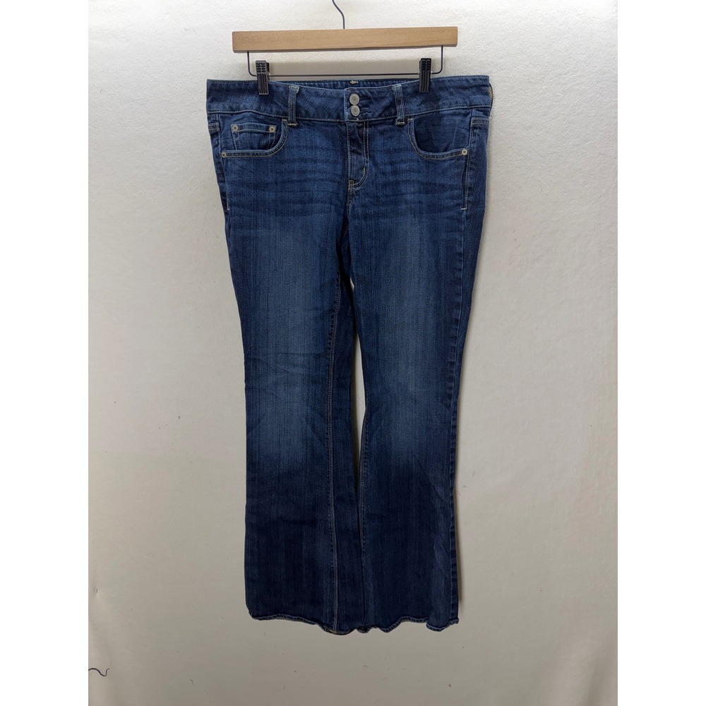 American Eagle Artist Jeans Womens 12 Blue Stretch Flare Mid Rise 3624